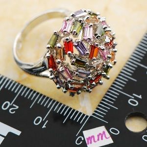 Silver color rhodium covered ring